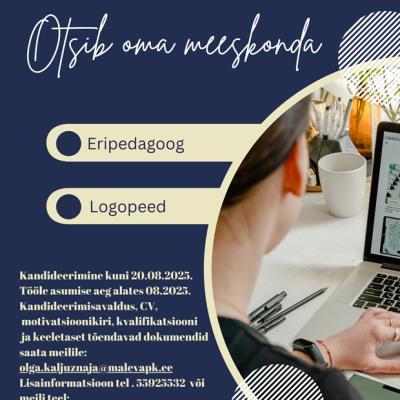 Kohtla-Järve Maleva Põhikool otsib oma meeskonda...