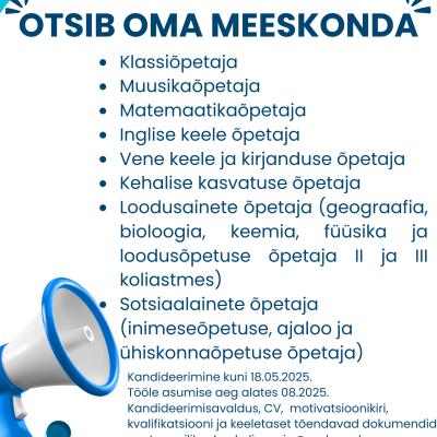 Kohtla-Järve Maleva Põhikool otsib oma meeskonda...